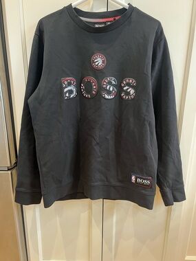 Rare Hugo Boss X Raptors Black Crewneck Men’s Large